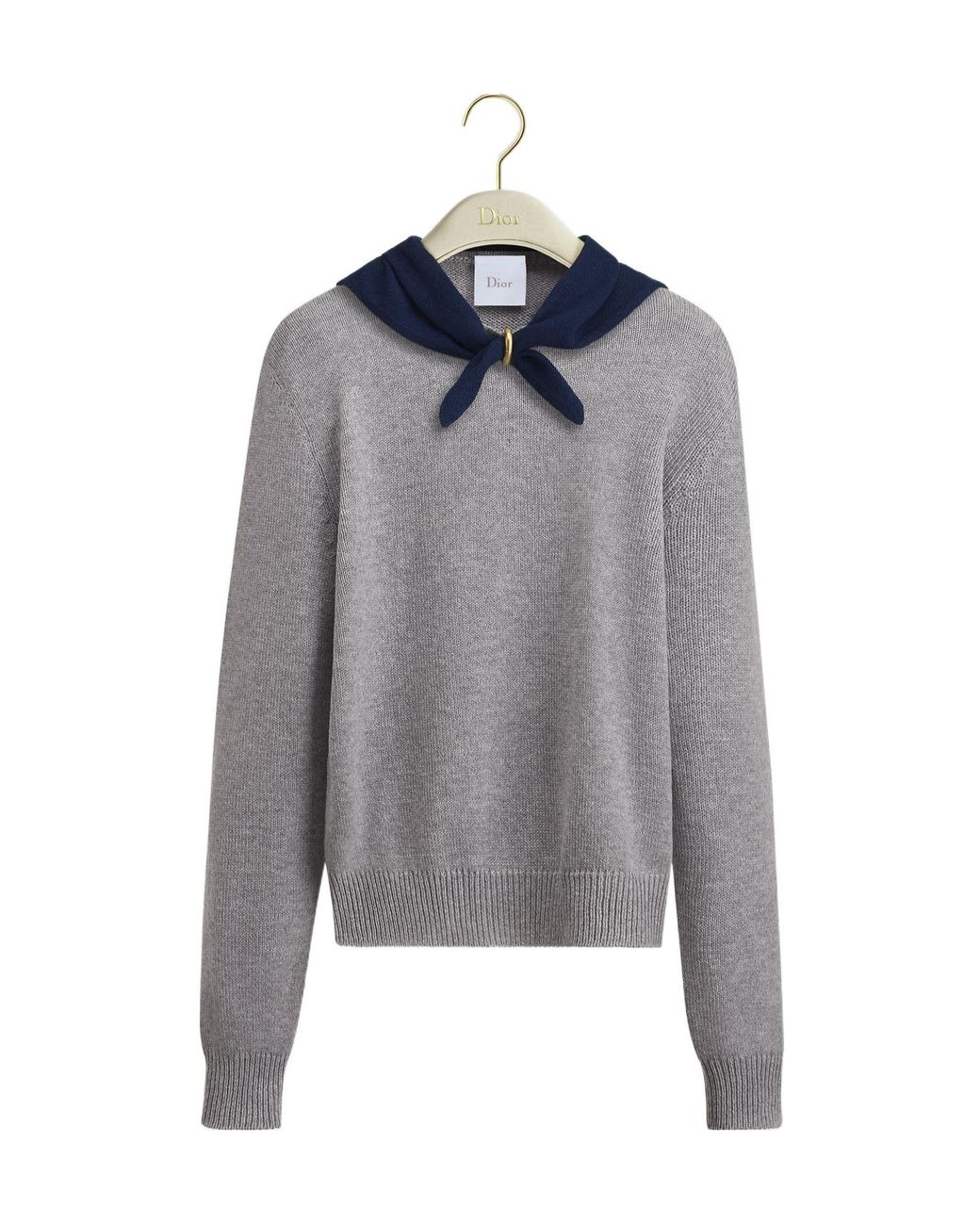 Dior Gray Tied Collar Sweater