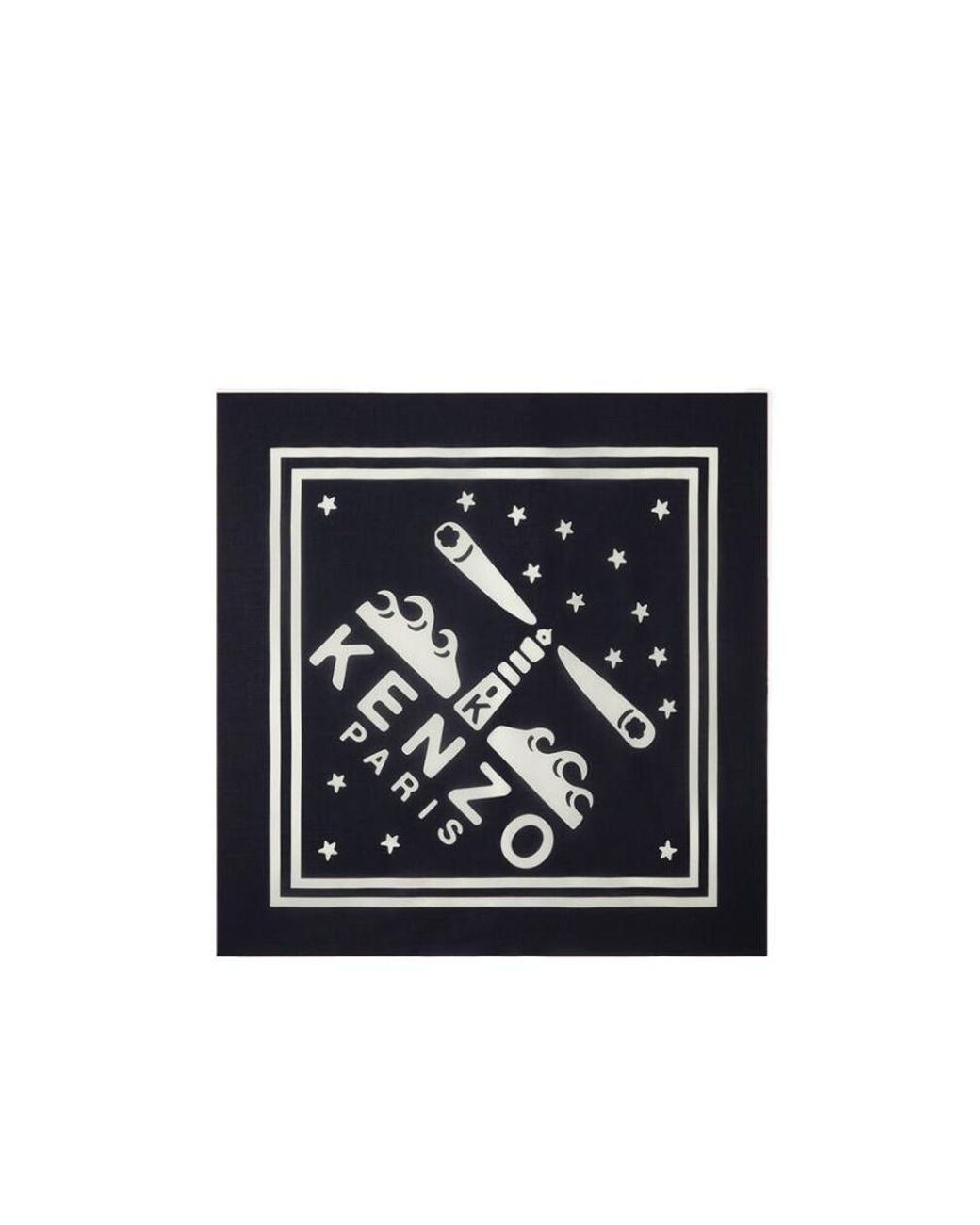KENZO Blue 'Lighthouse' Large Square Scarf for men