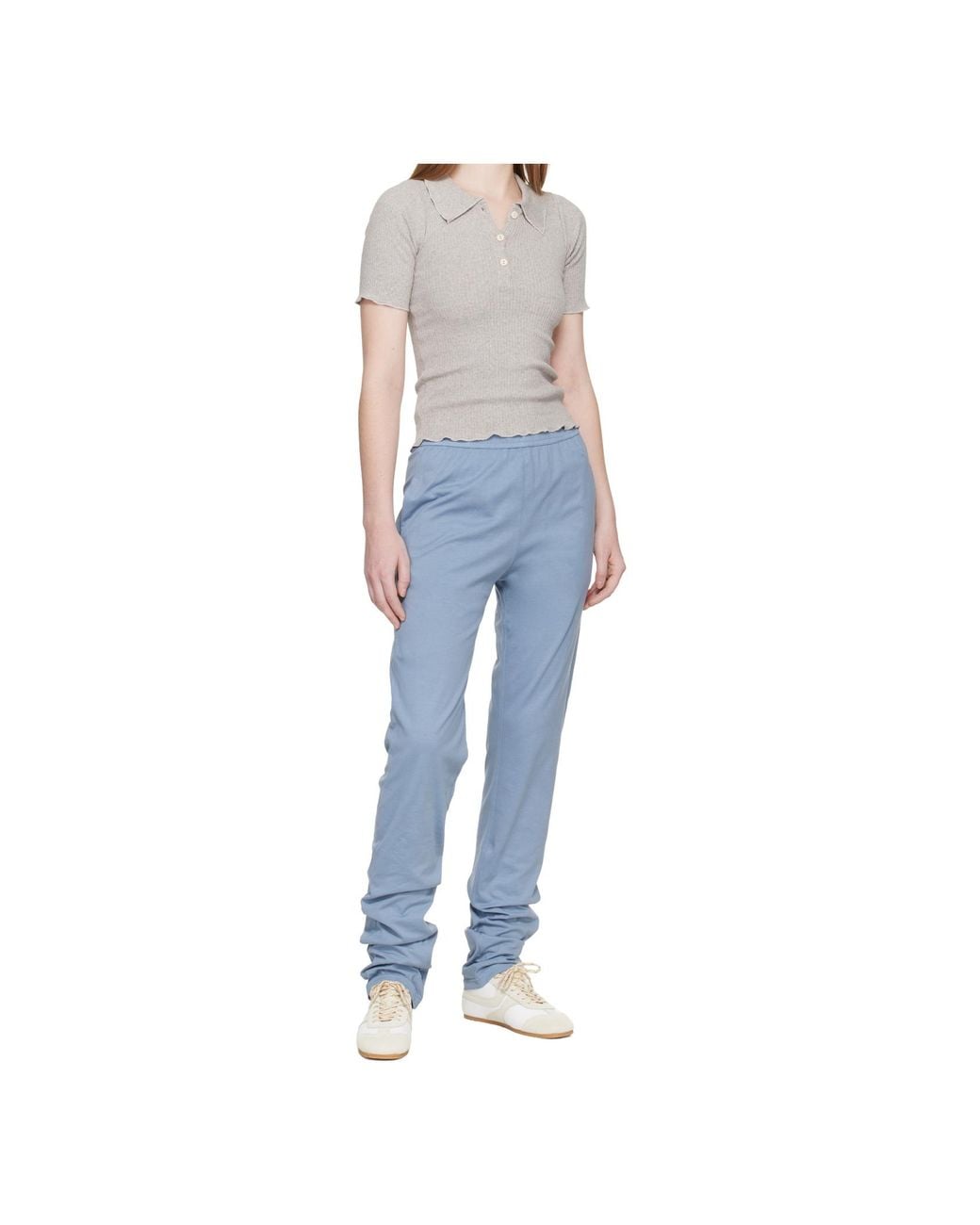 Rier Blue Elastic Waist Casual Pants