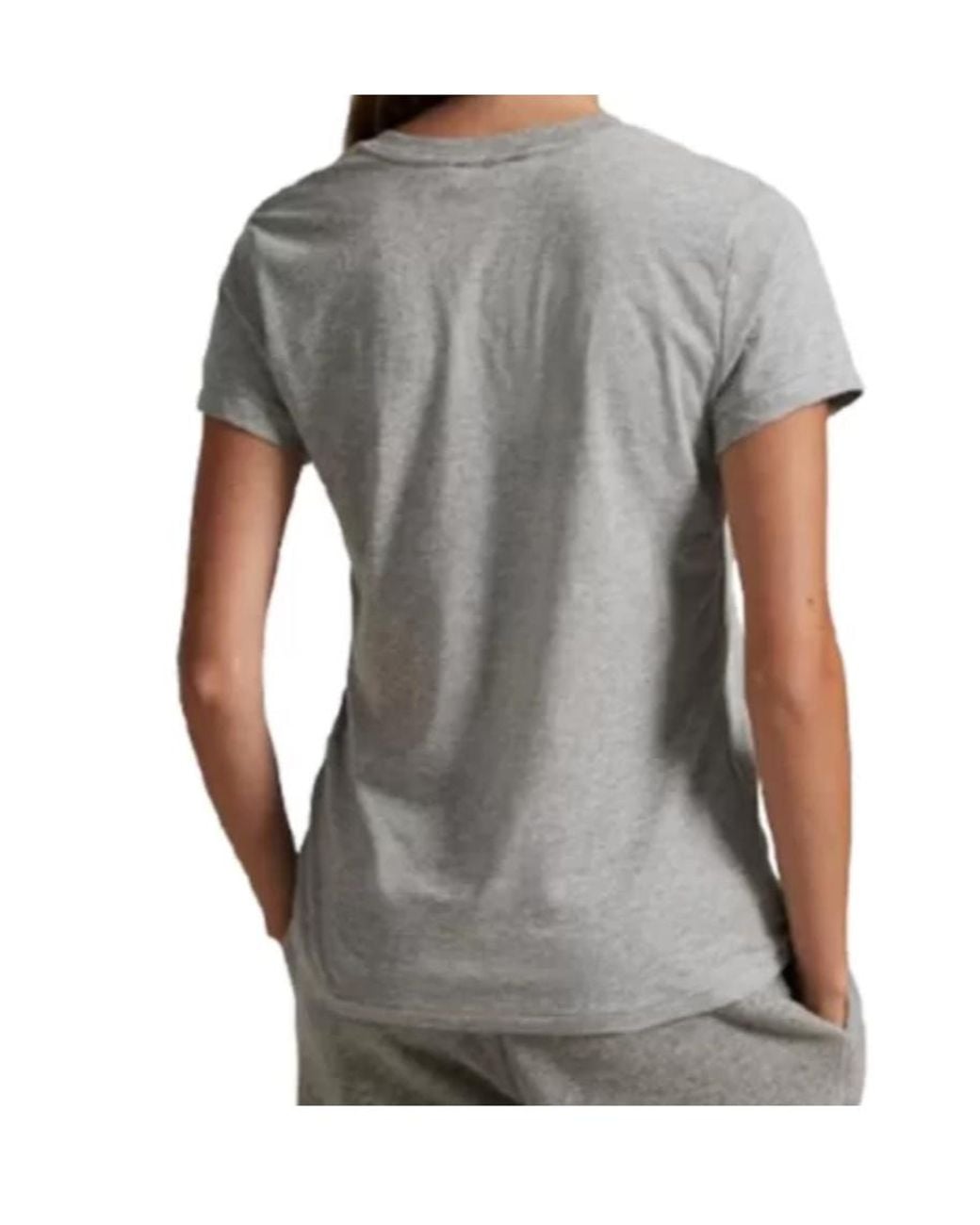 Polo Ralph Lauren Gray Logo-Embroidered V-Neck T-Shirt