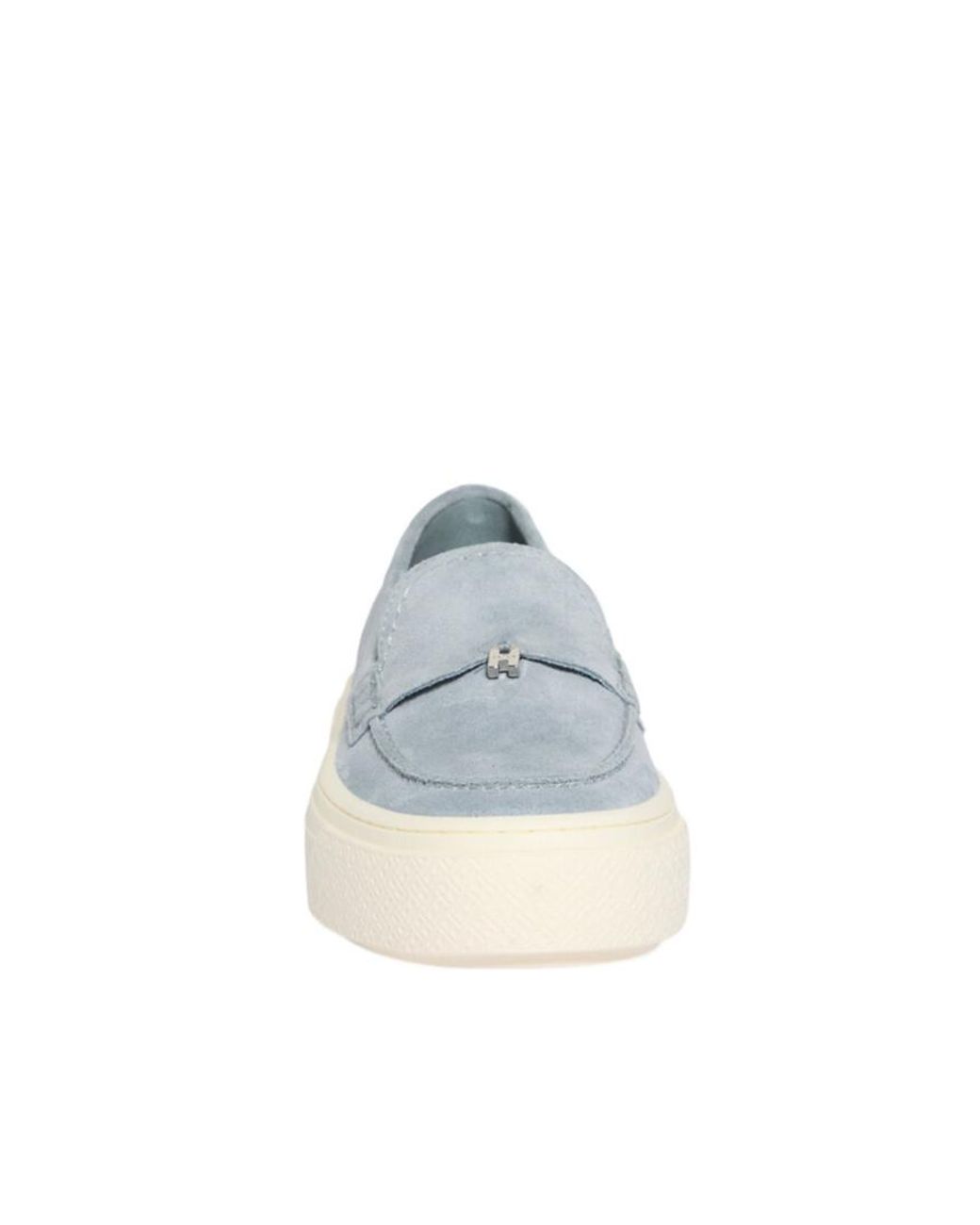 Hogan White Metal Trim Loafers