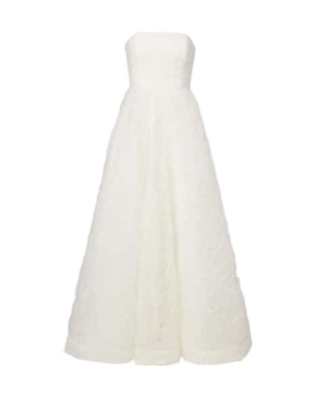 Rebecca Vallance White Bridal Willow Ruffled Mesh Bustier Gown