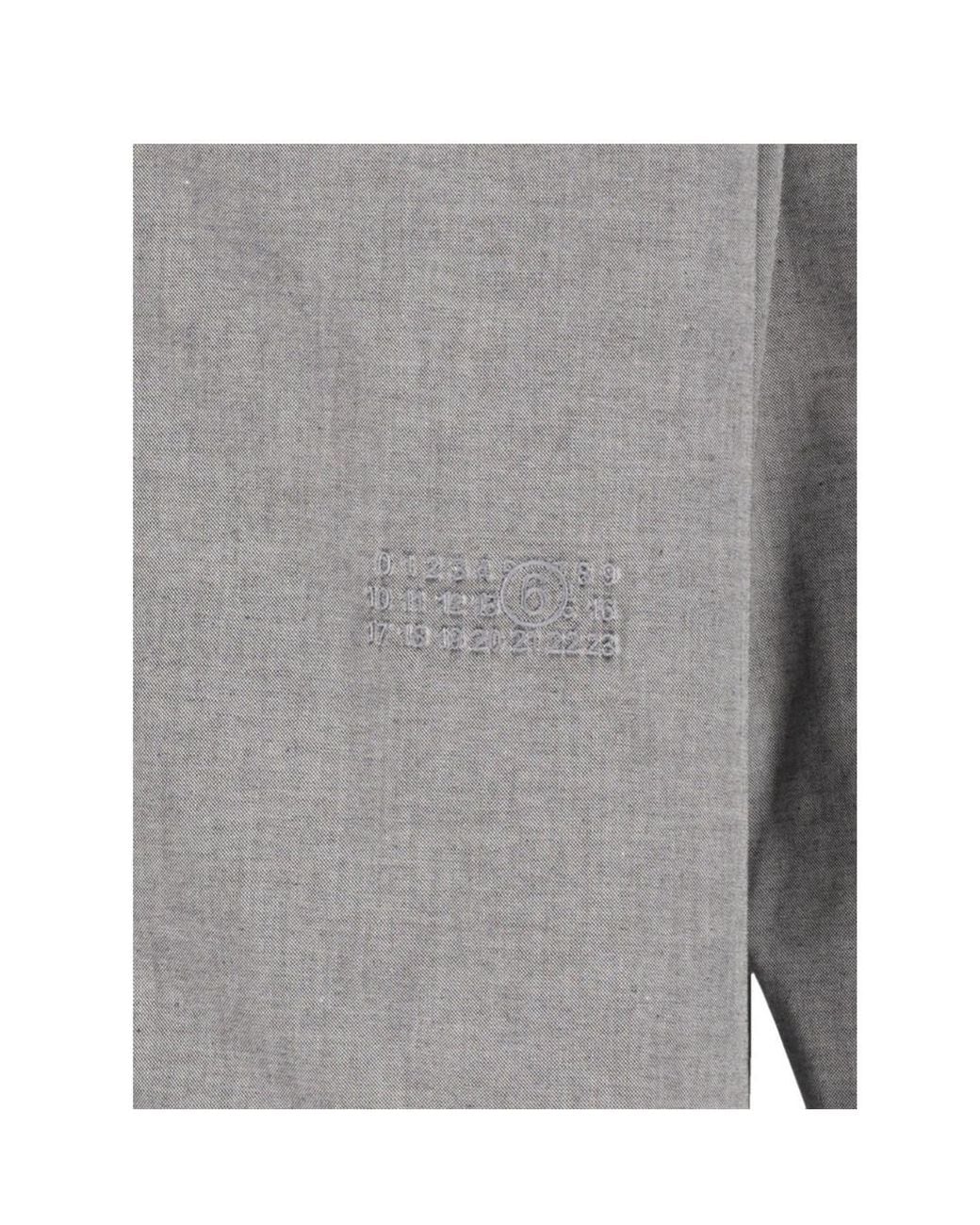 MM6 by Maison Margiela Gray Numeric Embroidered Shirt for men