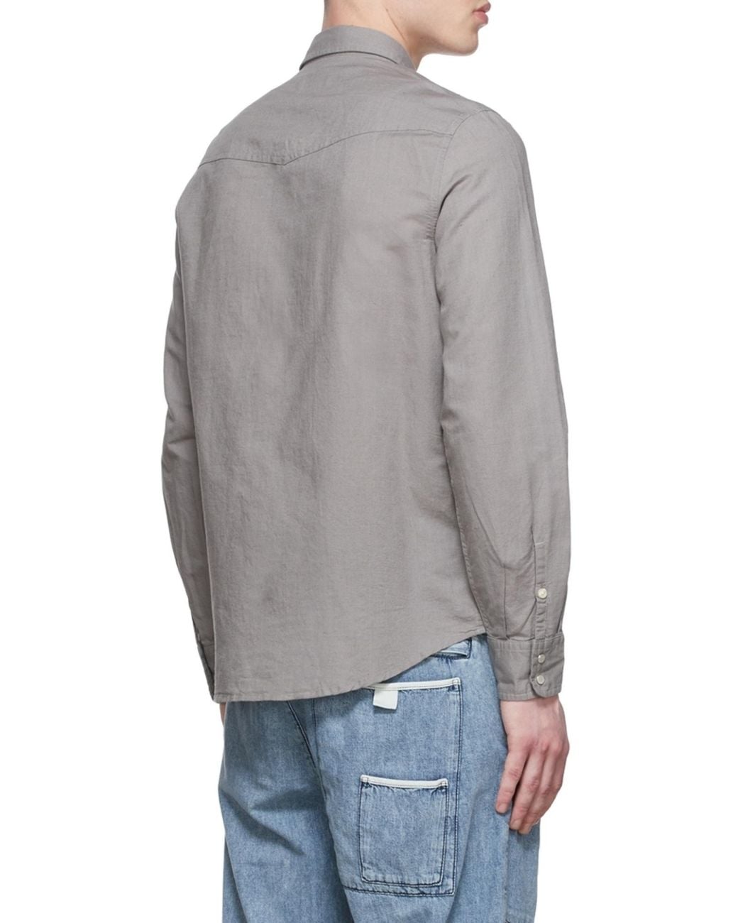 DIESEL Gray Western Long-Sleeve Shirt for men