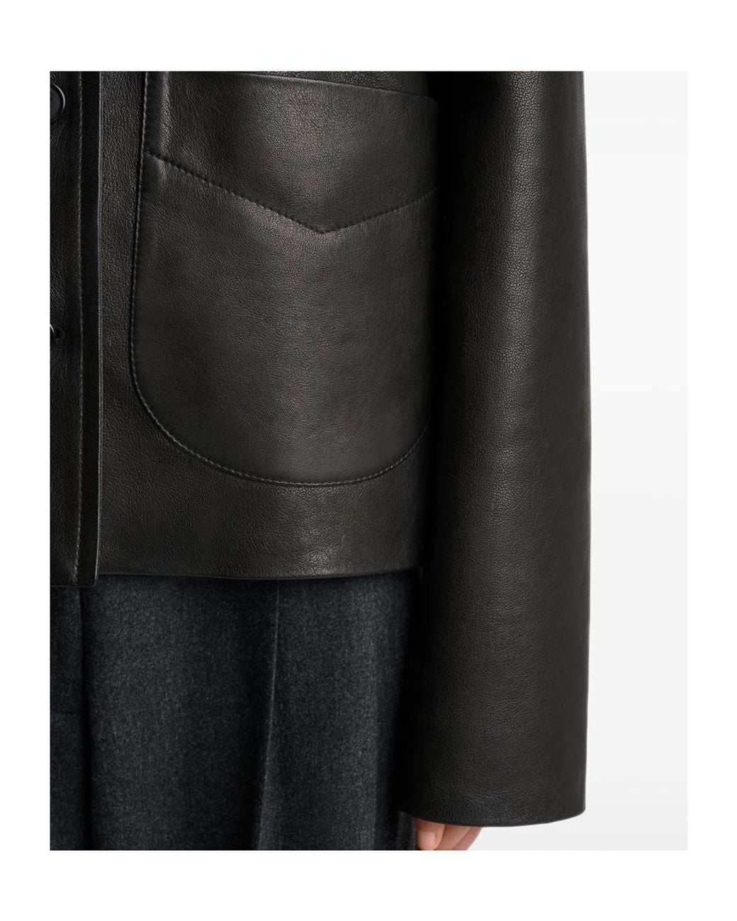 Khaite Black Long-Sleeve Leather Jacket