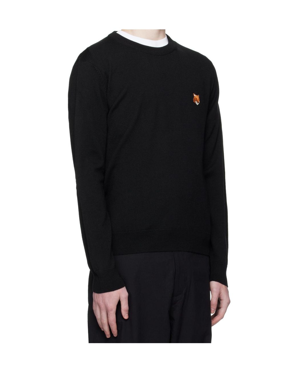 Maison Kitsuné Black Maison Kitsuné Fox Head Regular Jumper for men