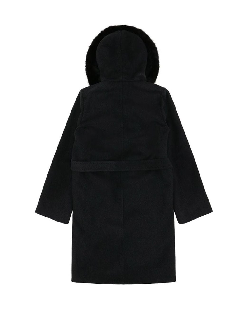 Max Mara Black Hooded Long-Sleeved Coat