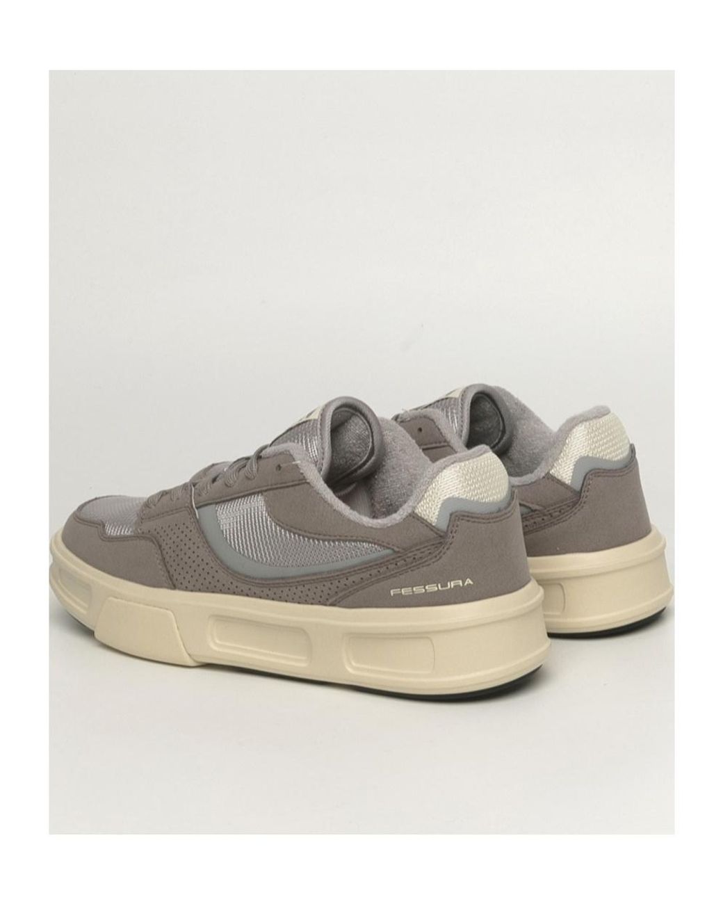 Fessura Gray Low-Cut Lace-Up Sneakers for men