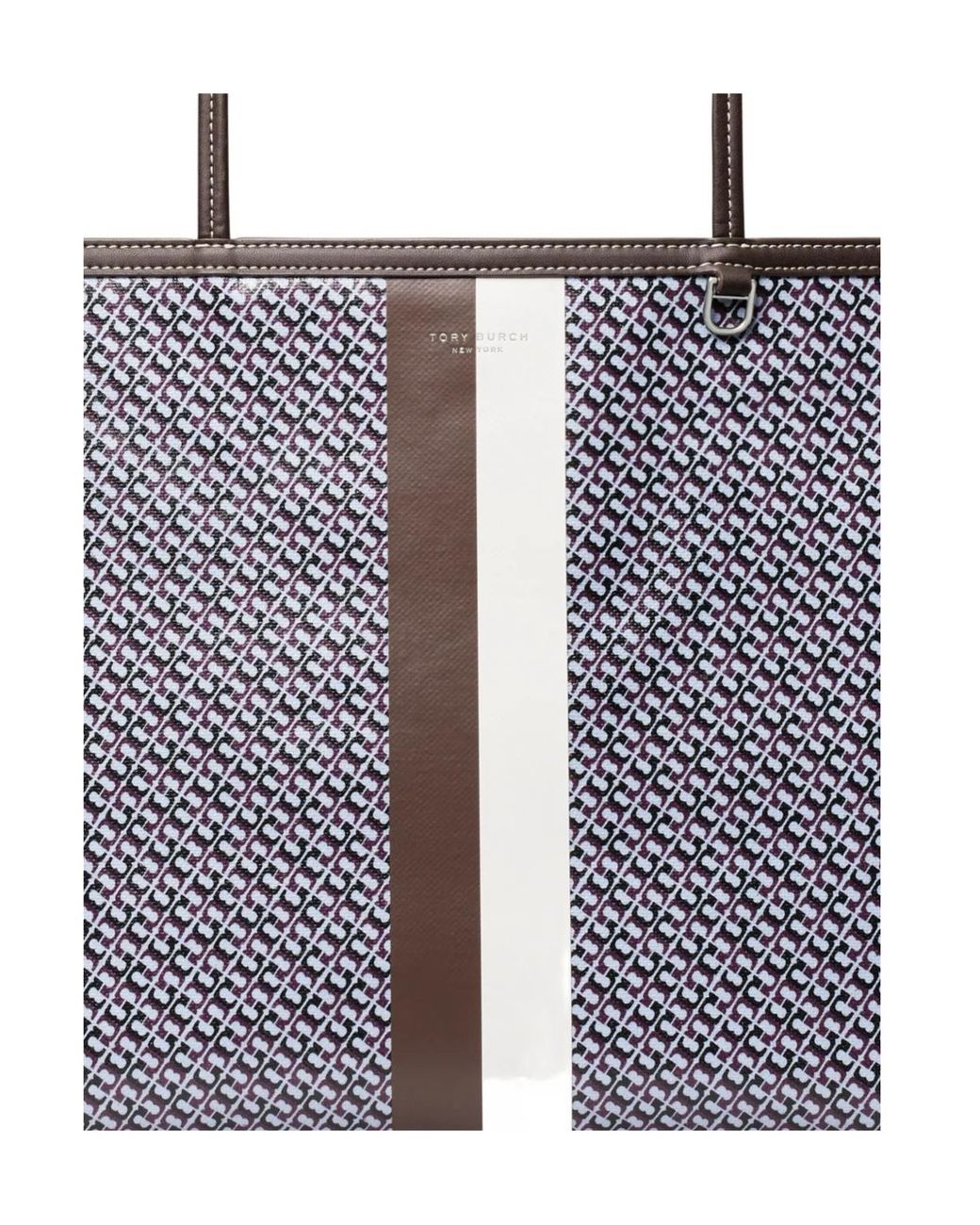 Tory Burch White Racer Patterned Tote Bag