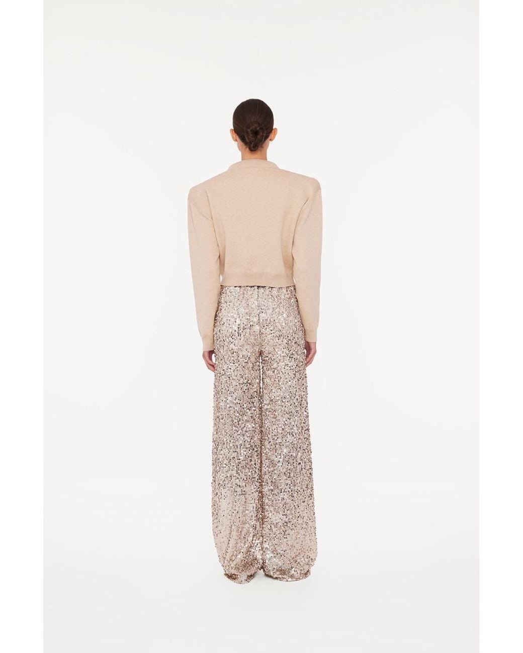 ROTATE BIRGER CHRISTENSEN Natural Net Sequins Pants