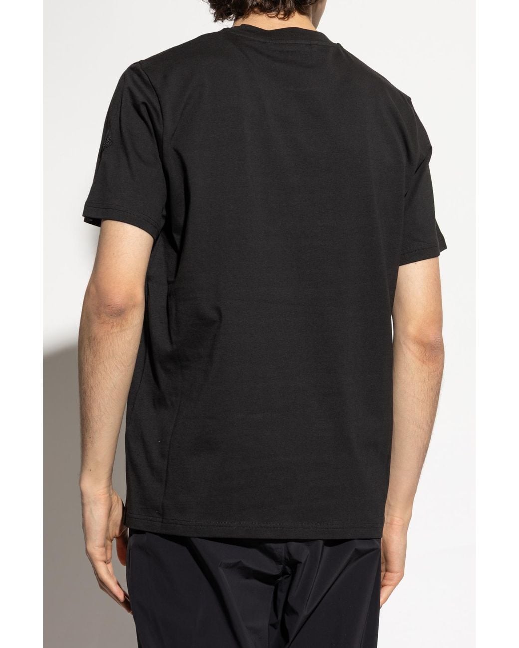 Moncler Black T-Shirt With Print for men