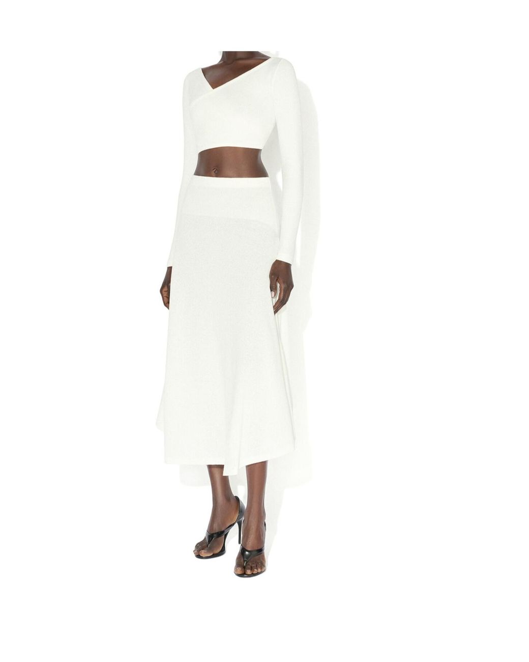 Alaïa White Alaïa Crepe Wrapped Top