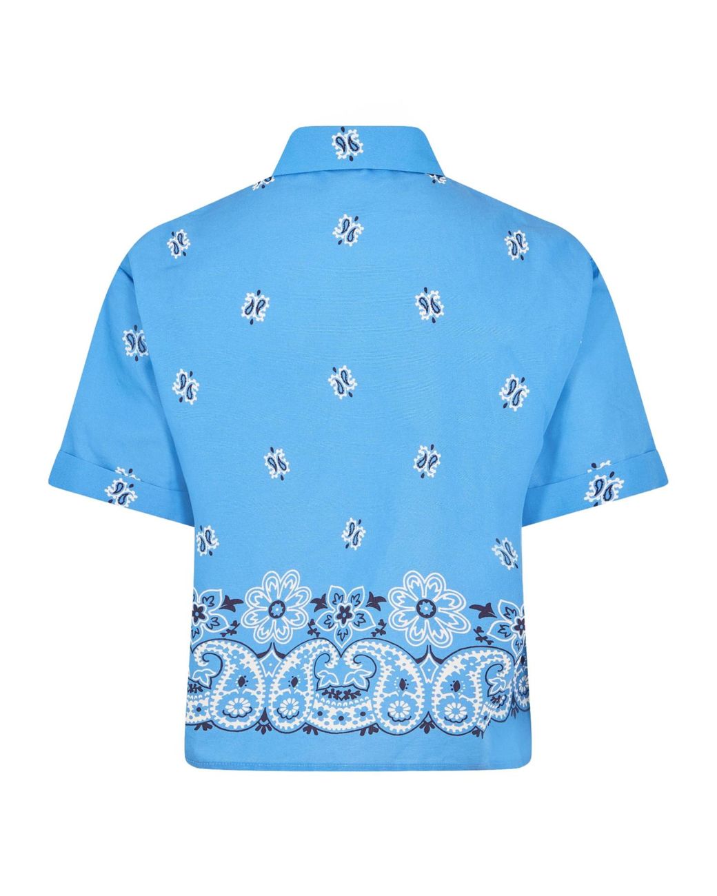 Miu Miu Blue Cheongsam Short-Sleeved Shirt