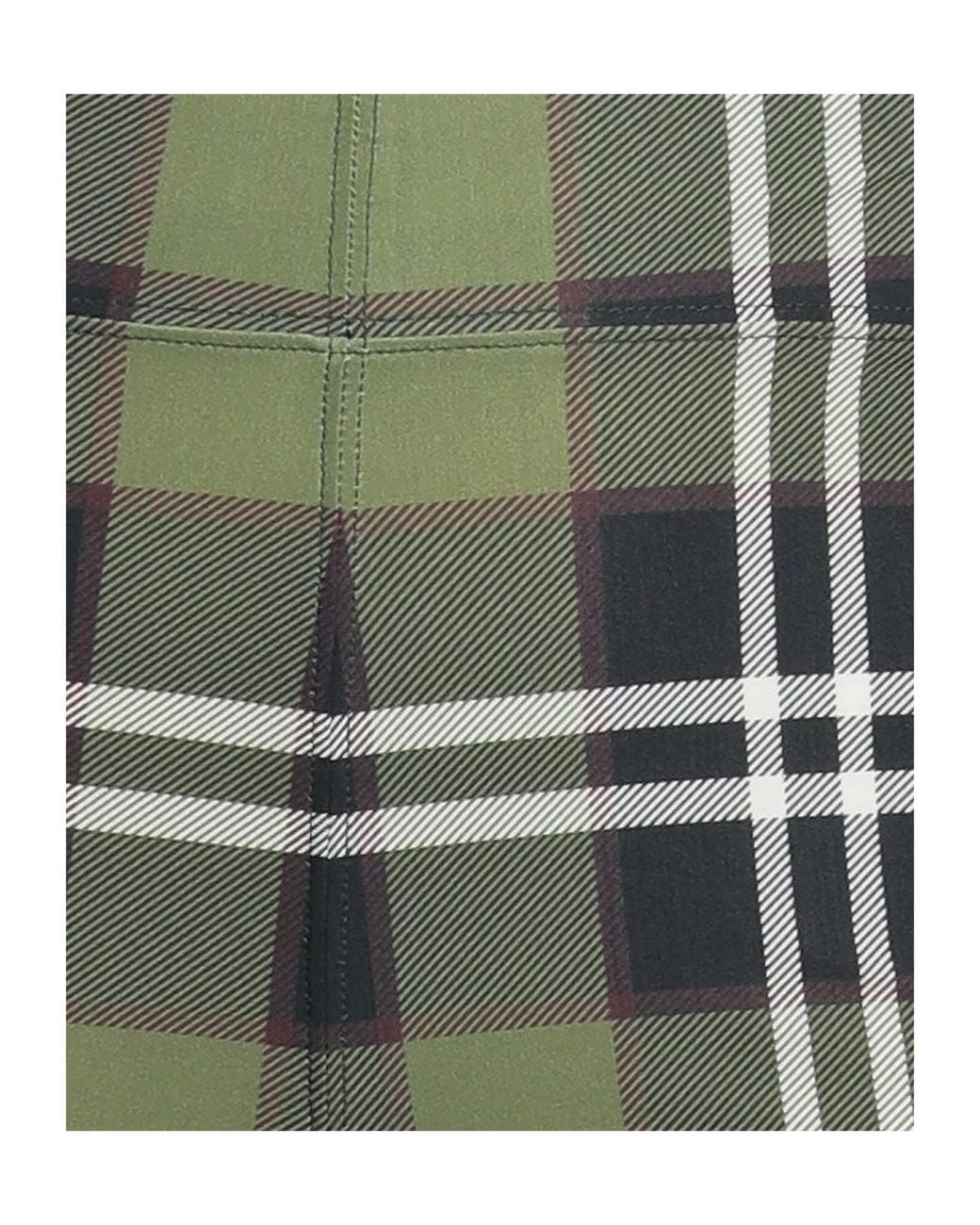 Burberry Green Plaid Stretch Pants