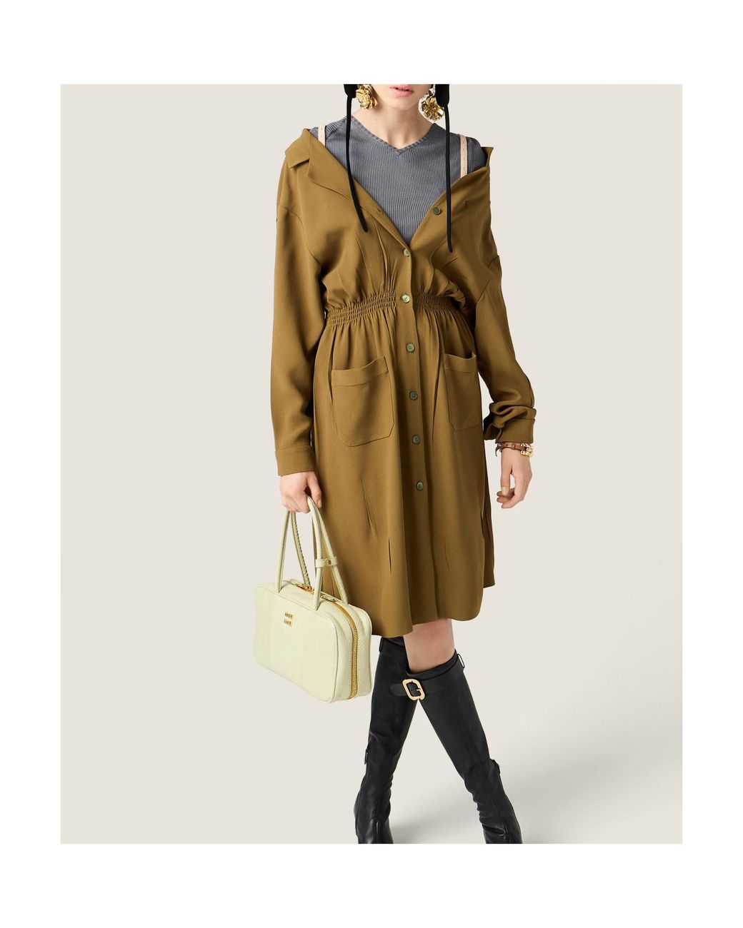 Miu Miu Green Sablé Dress