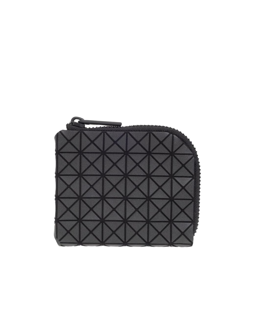 Issey Miyake Black Geometric-Patterned Zip Around Wallet for men