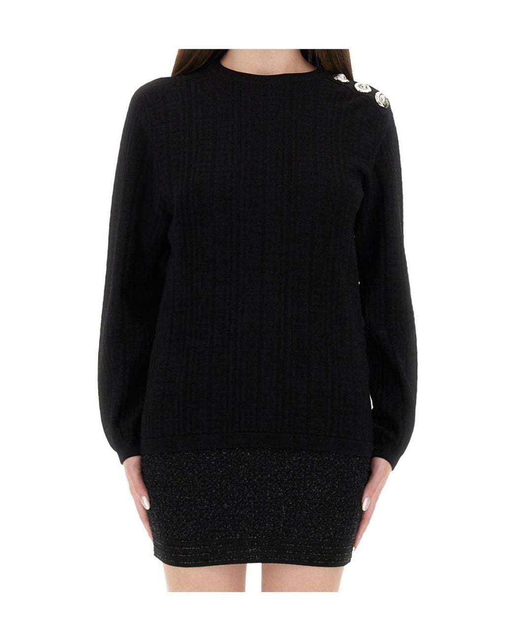 Balmain Blue Logo Monogram Jumper