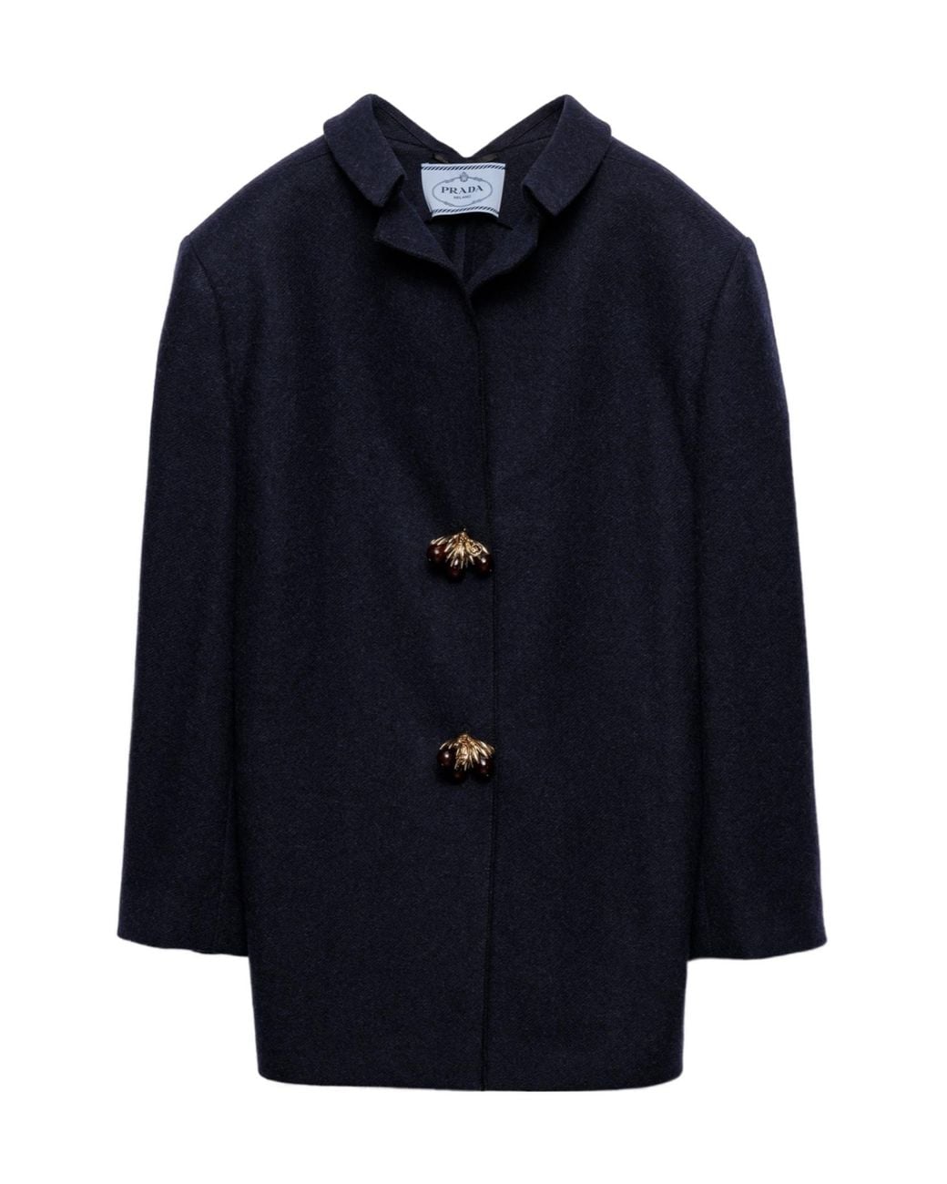 Prada Blue Button-Up Coat