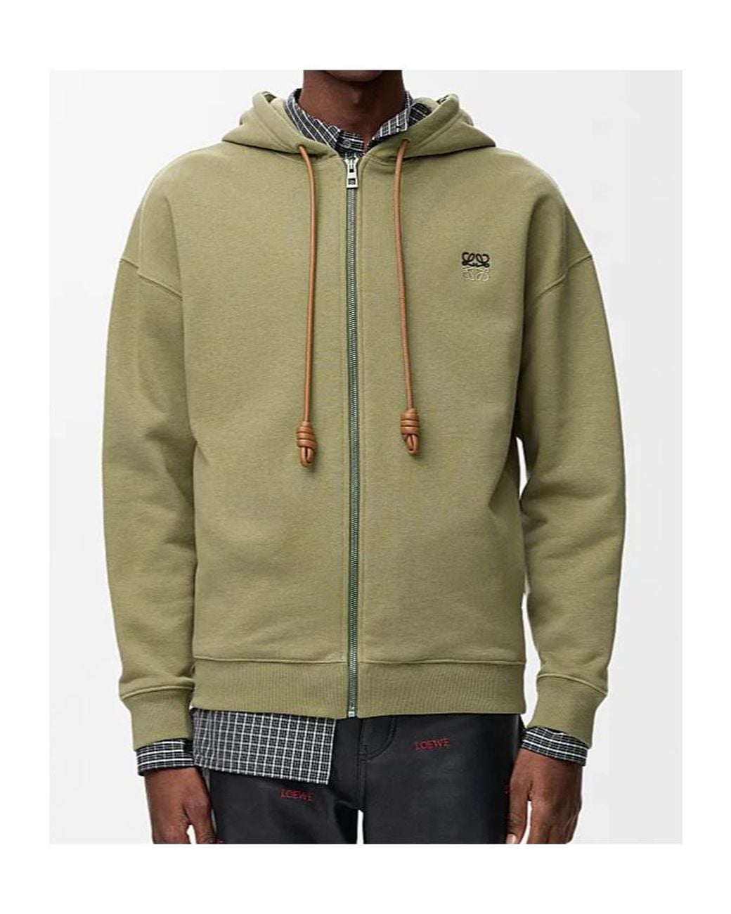 Loewe Green Zip-Up Hoodie for men