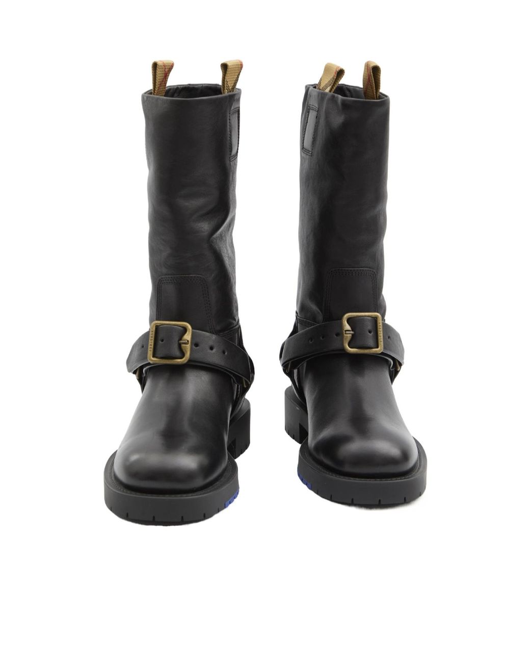 Burberry Black Saddle Buckle Detailed Boots