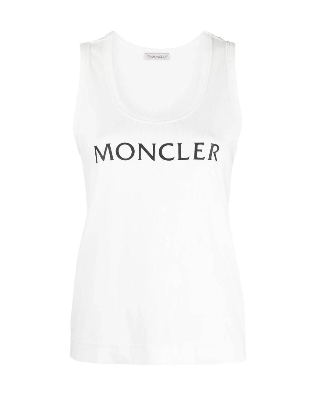 Moncler White Logo Tank Top
