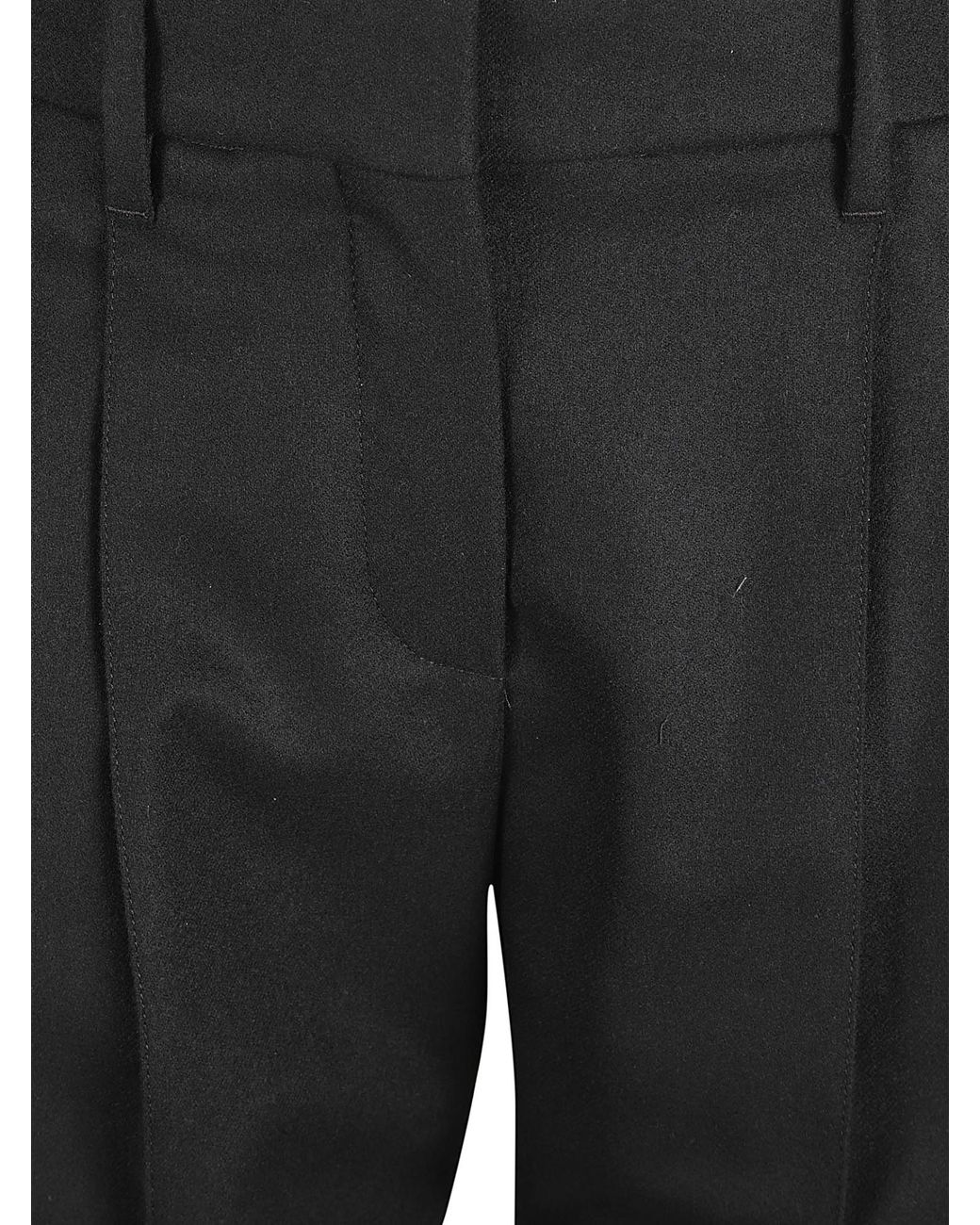 Brunello Cucinelli Black Pleated Tailored Trousers