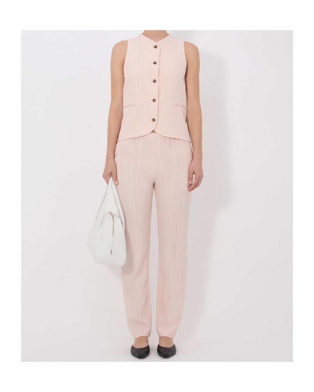 Loulou de Saison Pink Button Welt Pocket Waistcoat
