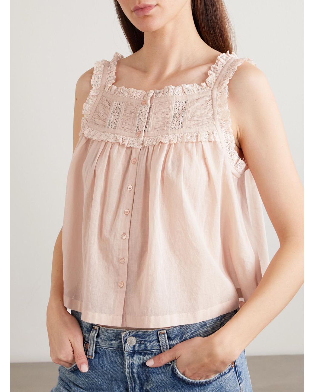 Doen Natural Vintage-Style Cotton Crop Top