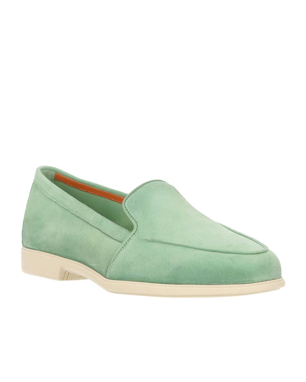 Santoni Green Slip-On Flat Shoes