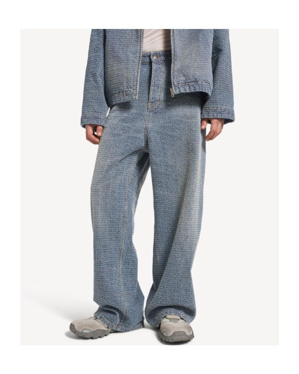 Balenciaga Blue Stitch Baggy Jeans for men