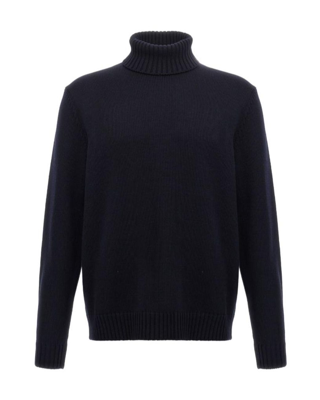 Zanone Blue Ribbed Turtleneck Knitted Sweater for men