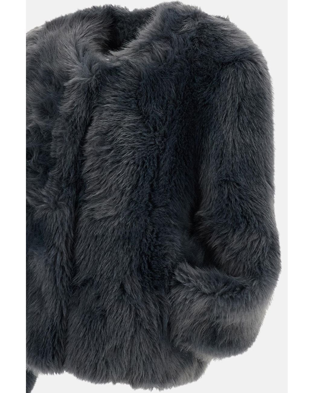 Stand Studio Blue Halle Faux-Fur Coat