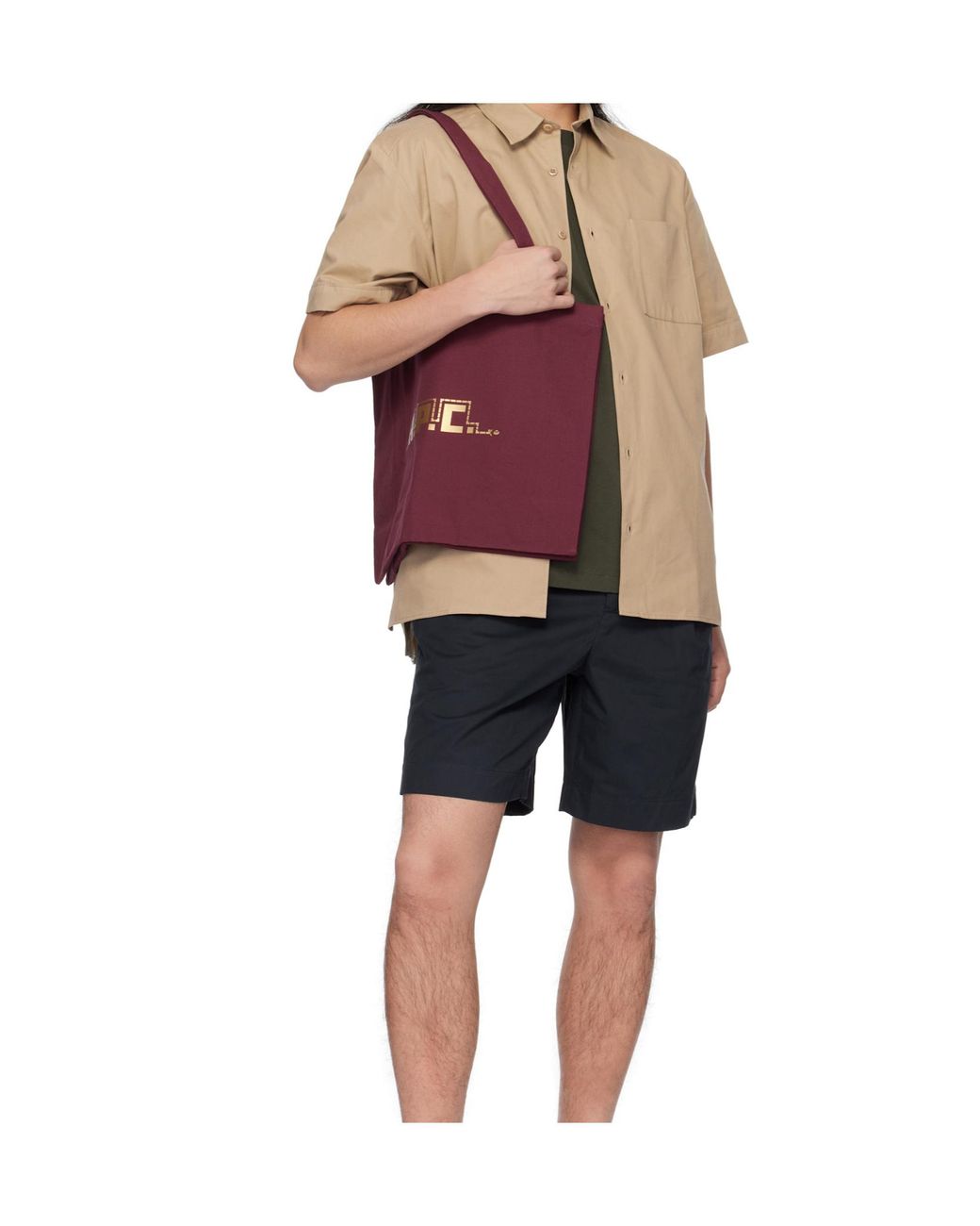 A.P.C. Purple Lettering Detail Shoulder Bag for men