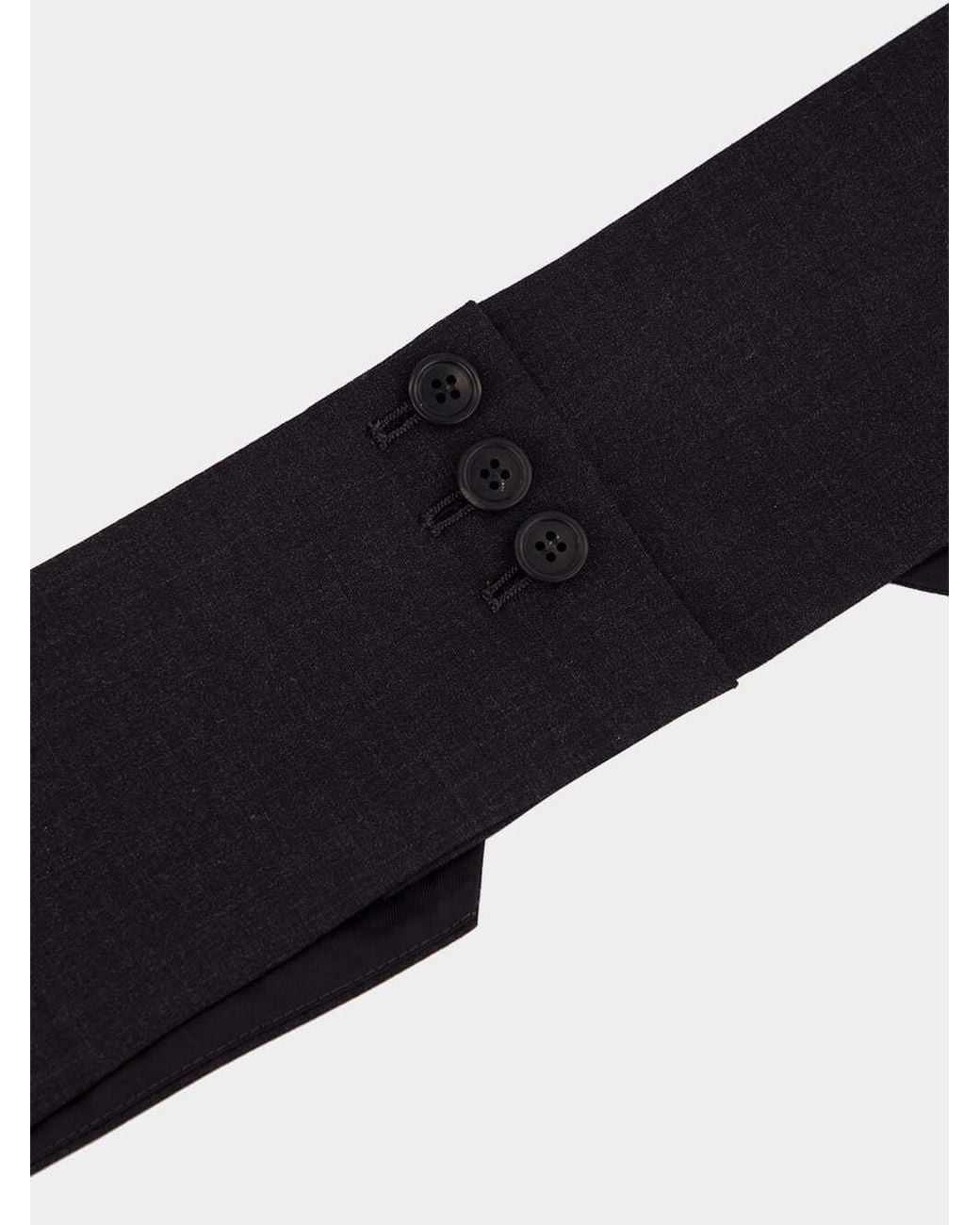 Prada Black Buttoned Wide Belt