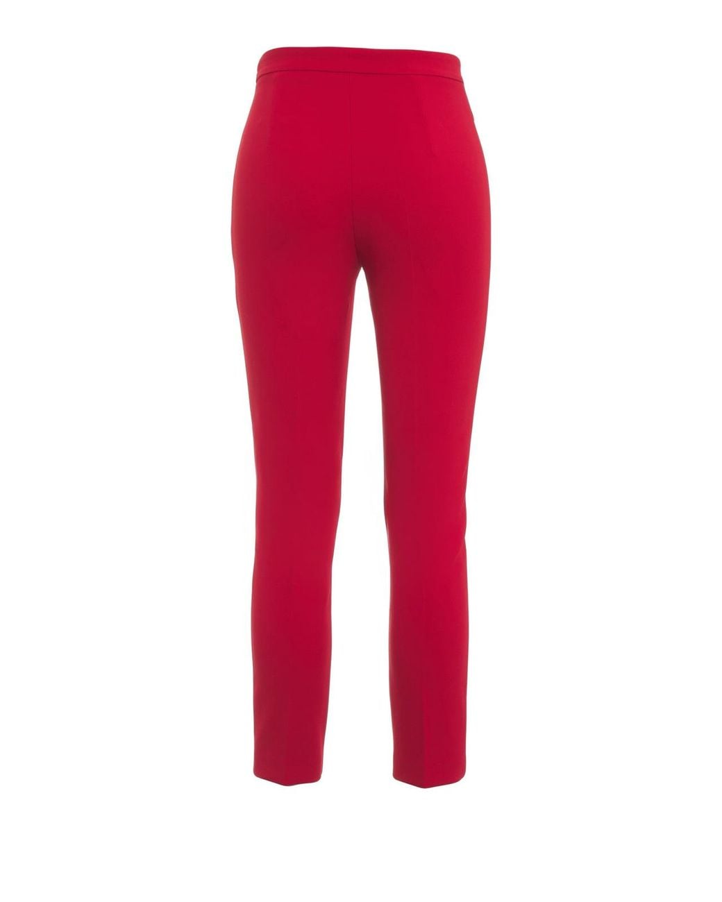 Elisabetta Franchi Red High Waist Slim Fit Pants