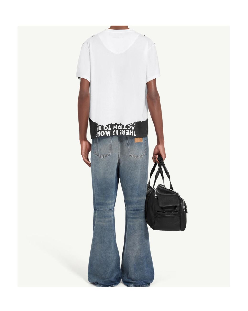 MM6 by Maison Margiela Black Sida T-Shirt for men