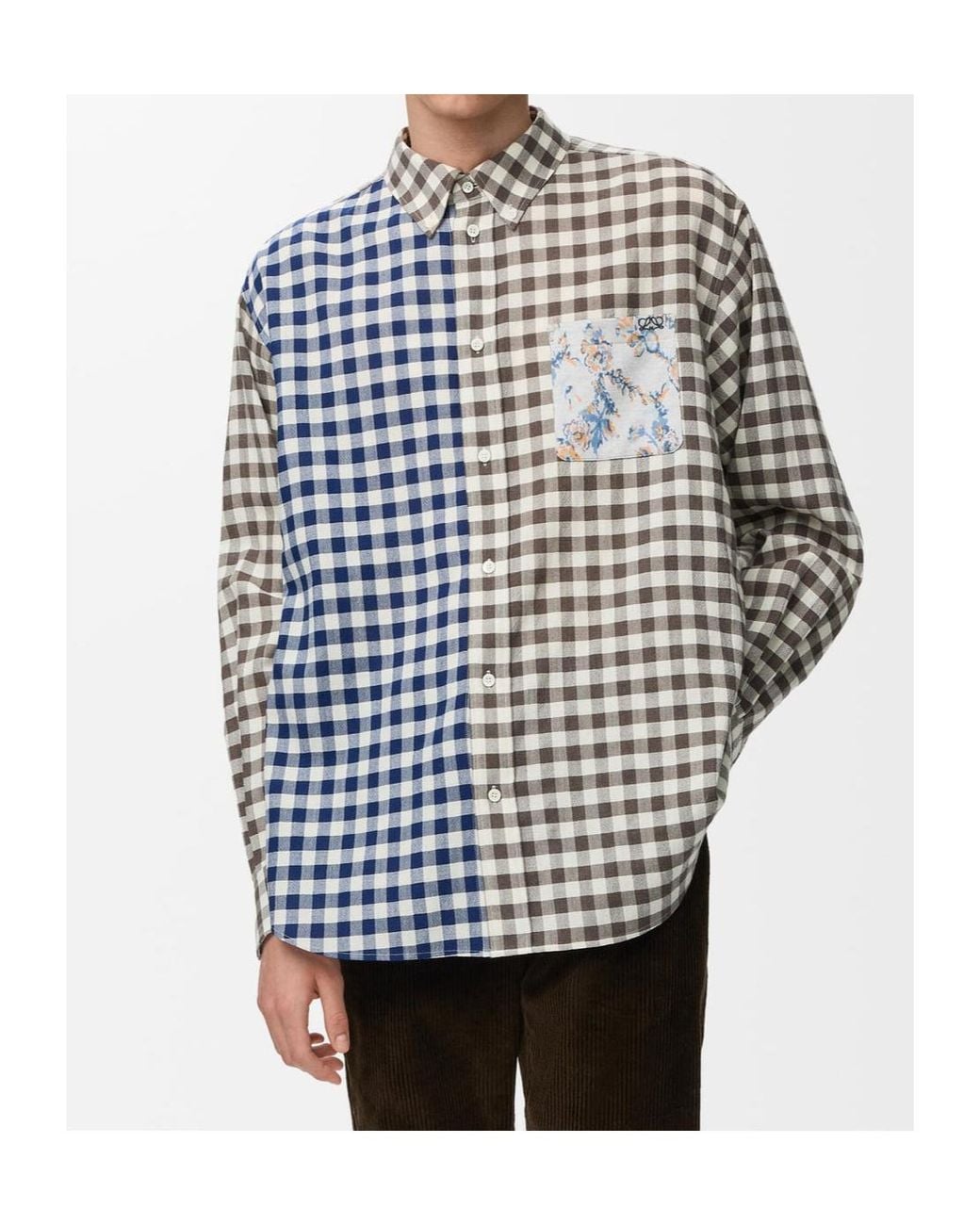 Loewe Blue Button Checked Shirt for men