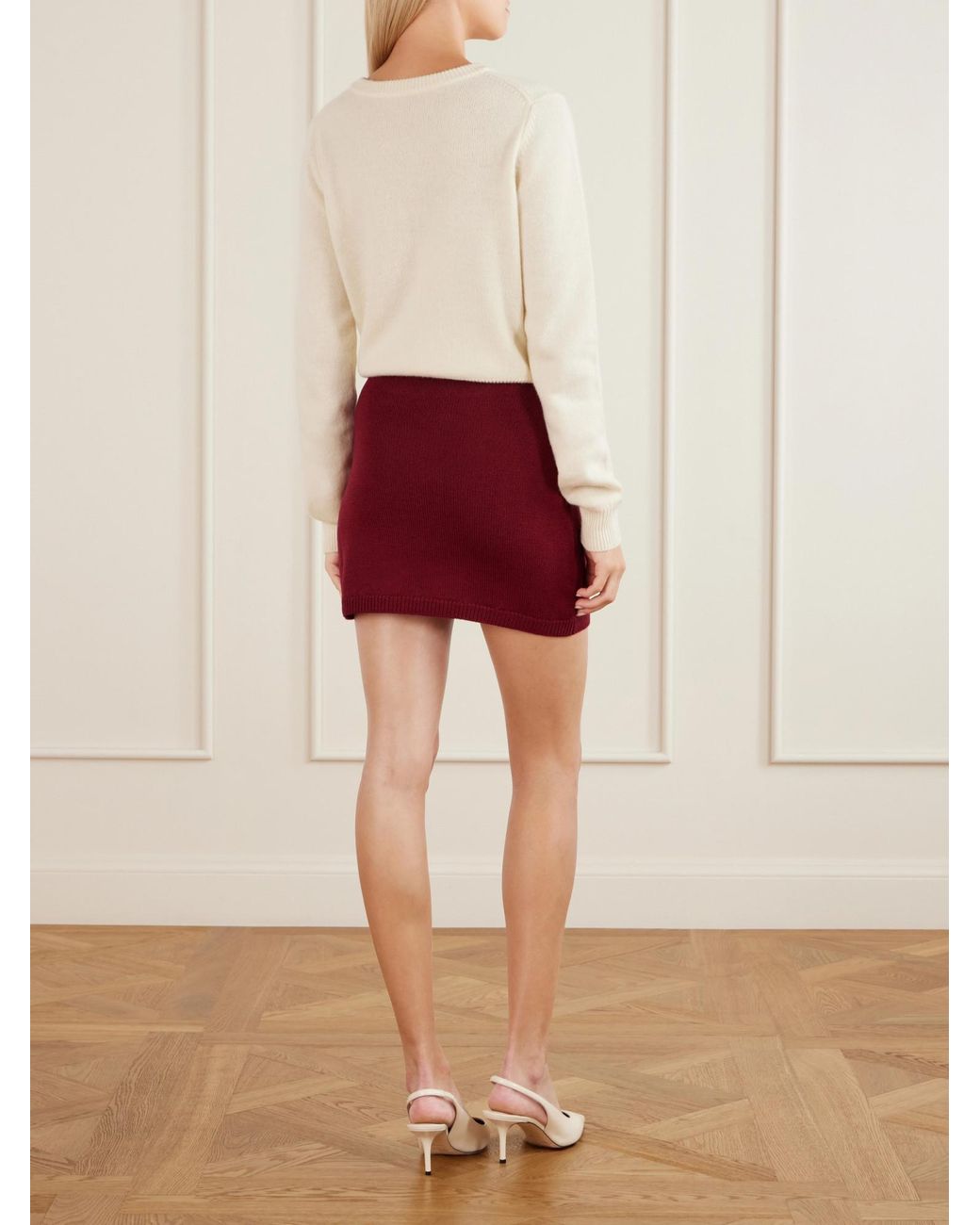 Alessandra Rich Red Virgin Wool Mini Skirt