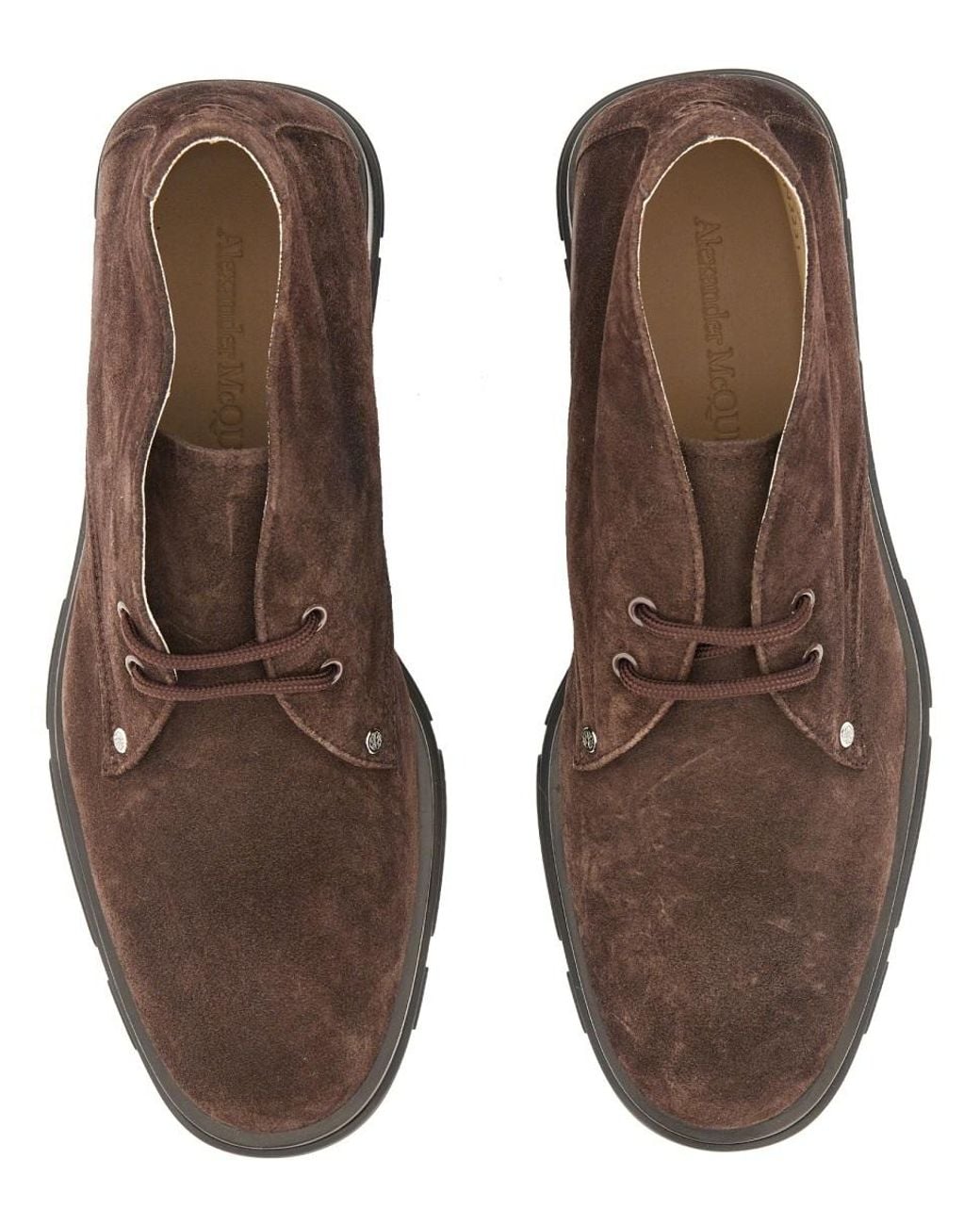 McQueen Brown Lace-Up Boots for men