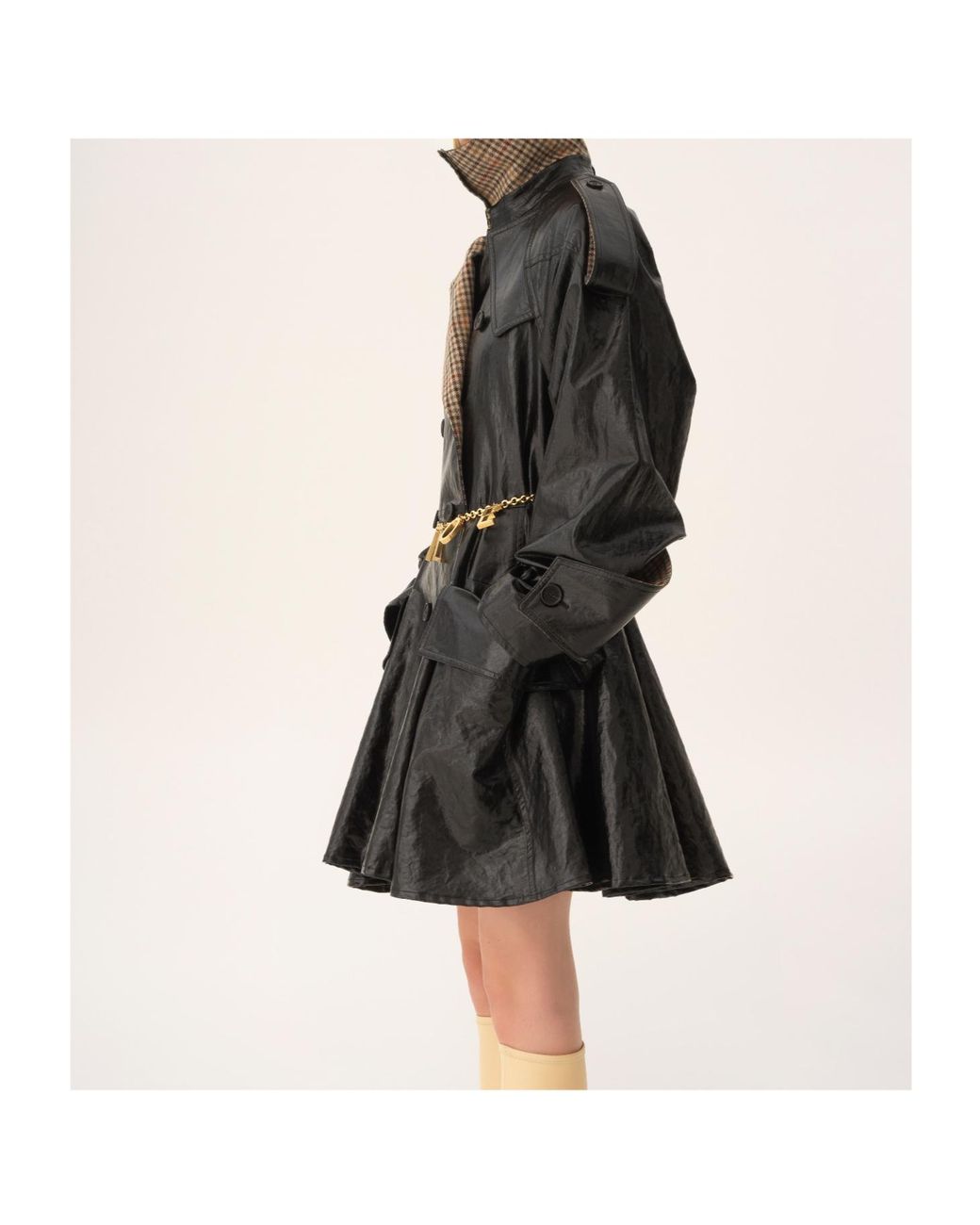Chloé Black Chloé Double-Breasted Short Riding Coat