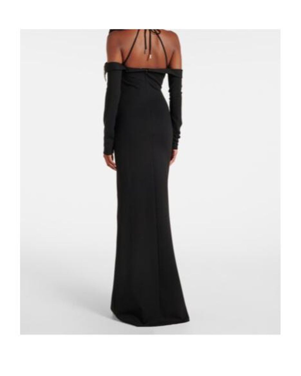 David Koma Black Crystal-Embellished Gown