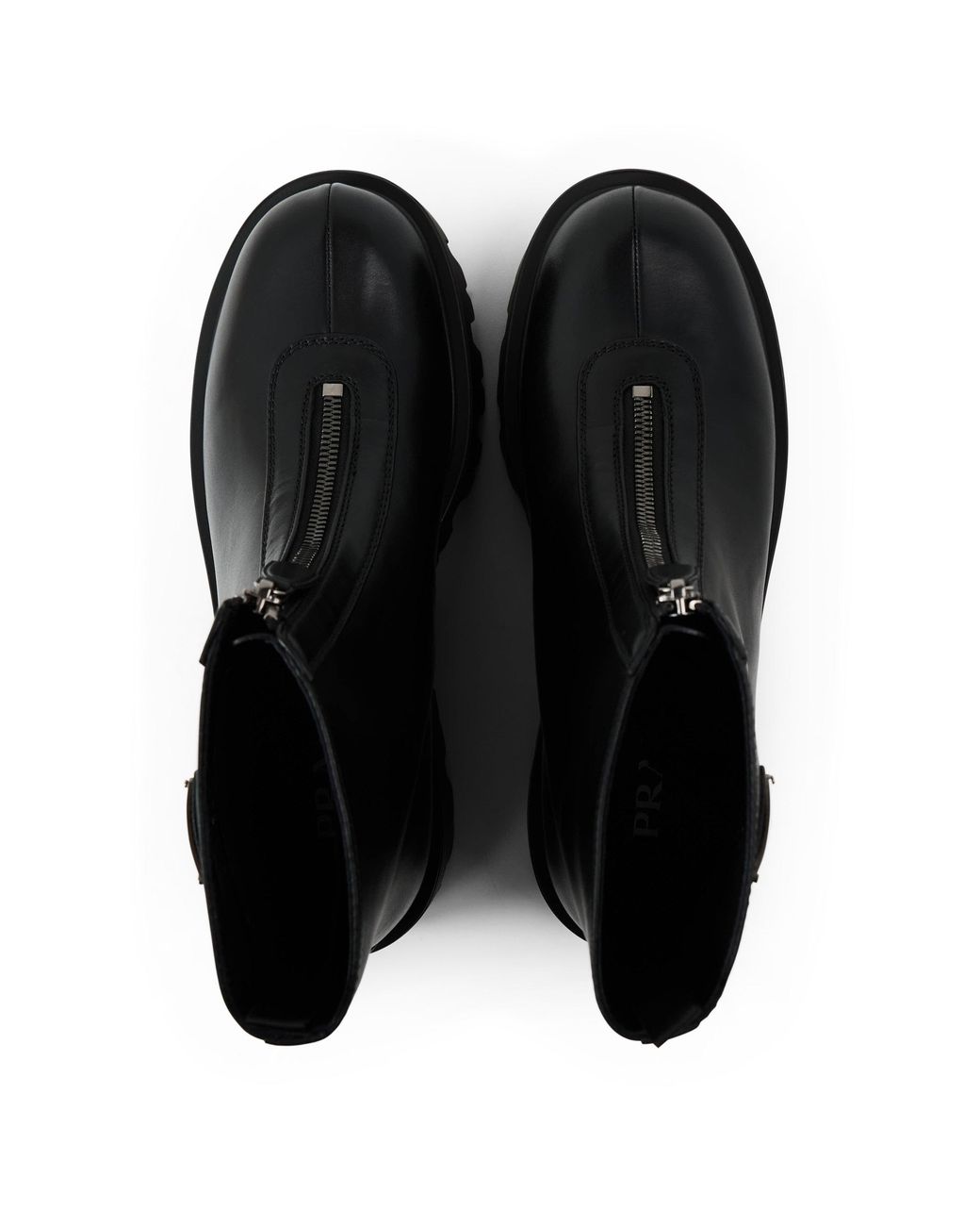 Prada Black Solid Color Ankle Boots