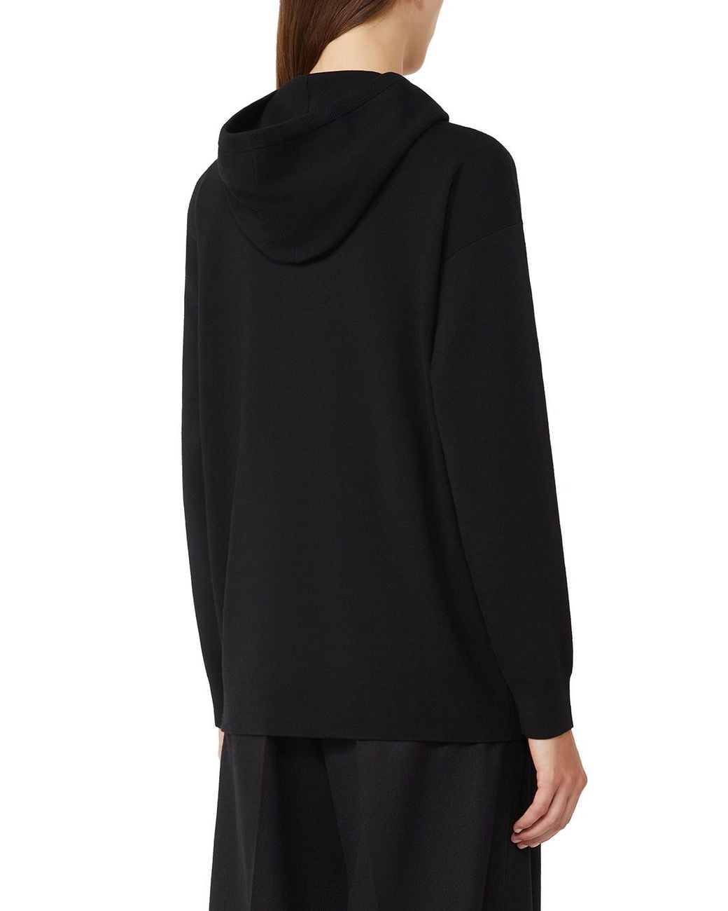 Max Mara Blue Taddeo Drawstring Knitted Hoodie