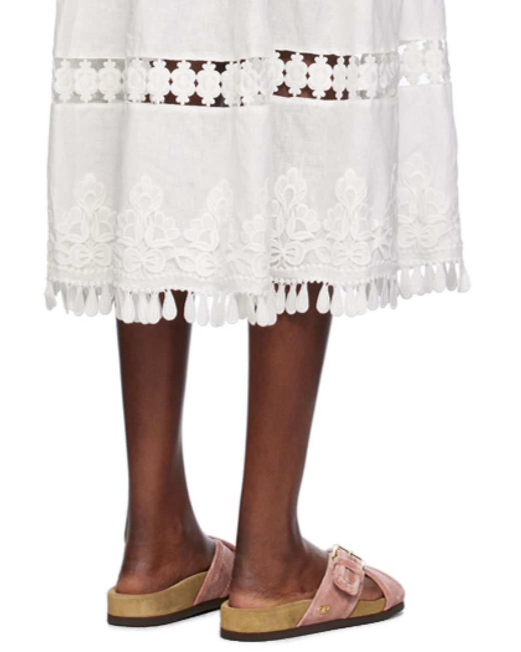 Zimmermann White Trimmed Midi Dress