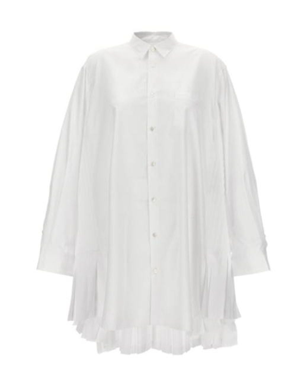 Junya Watanabe White Pleated Shirt Dress