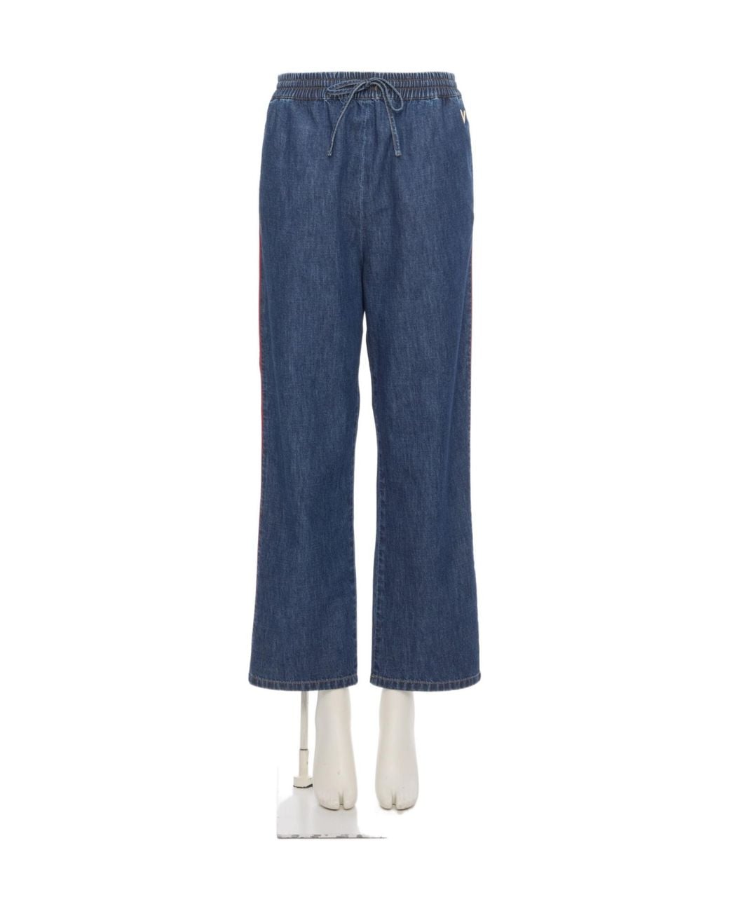 Valentino Blue Drawstring Wide-Leg Jeans