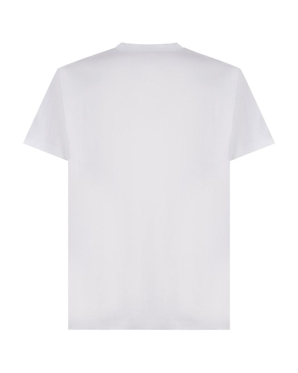 DSquared² White Logo-Print Cotton T-Shirt