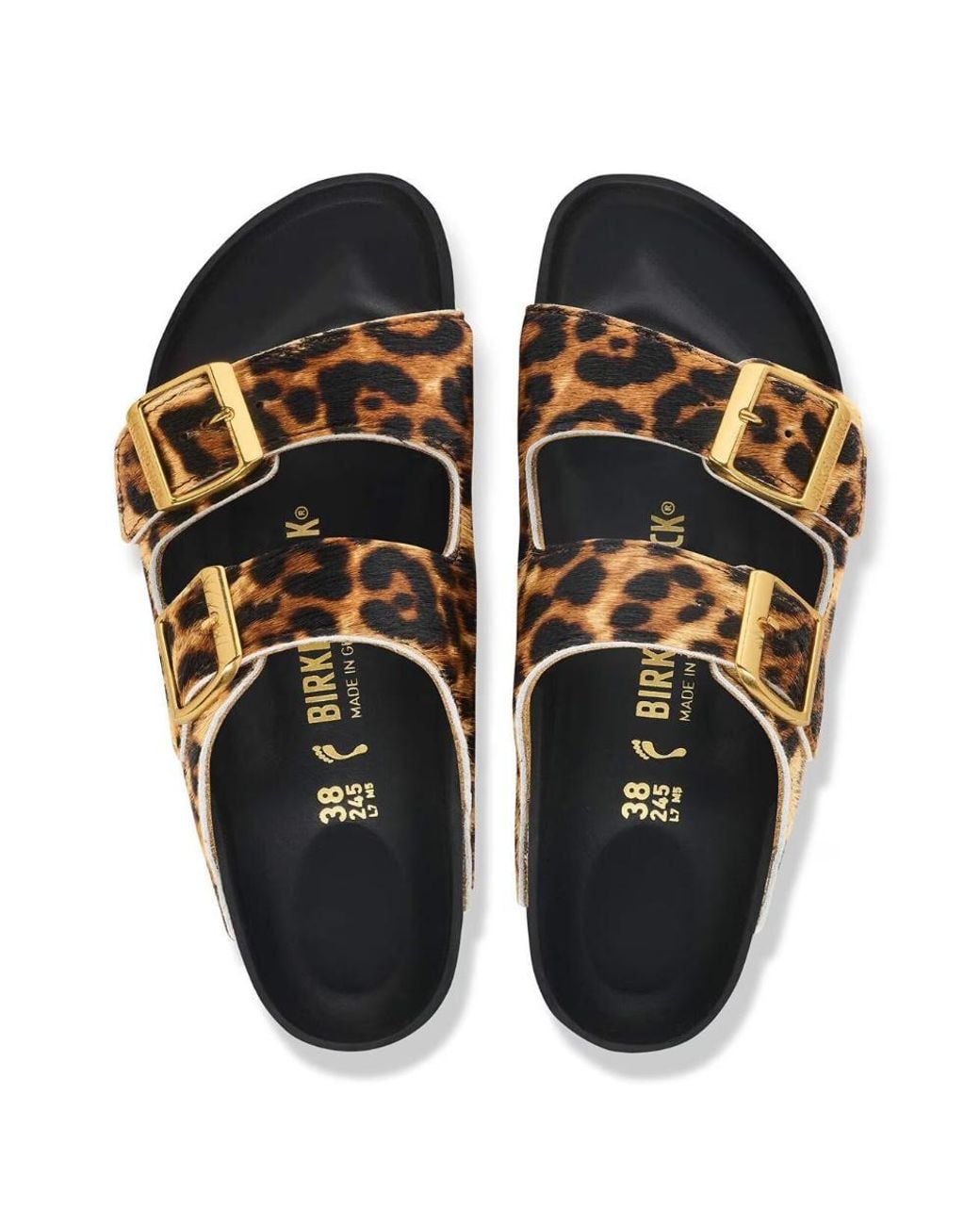 Birkenstock Brown Arizona Leopard-Print Sandals