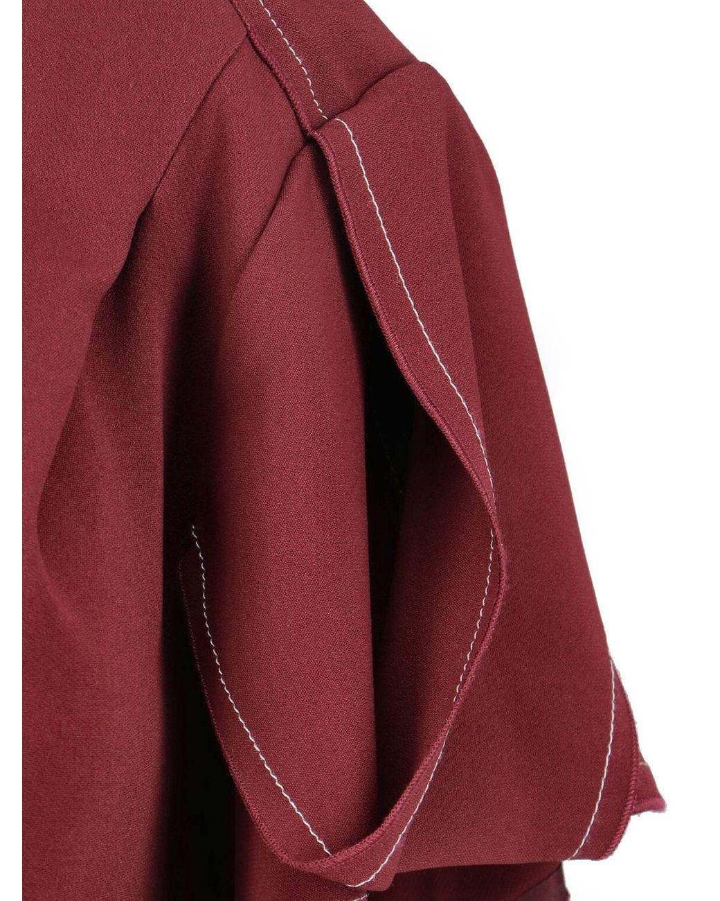 Victoria Beckham Red V-Neck Twist Detailed Midi Dress