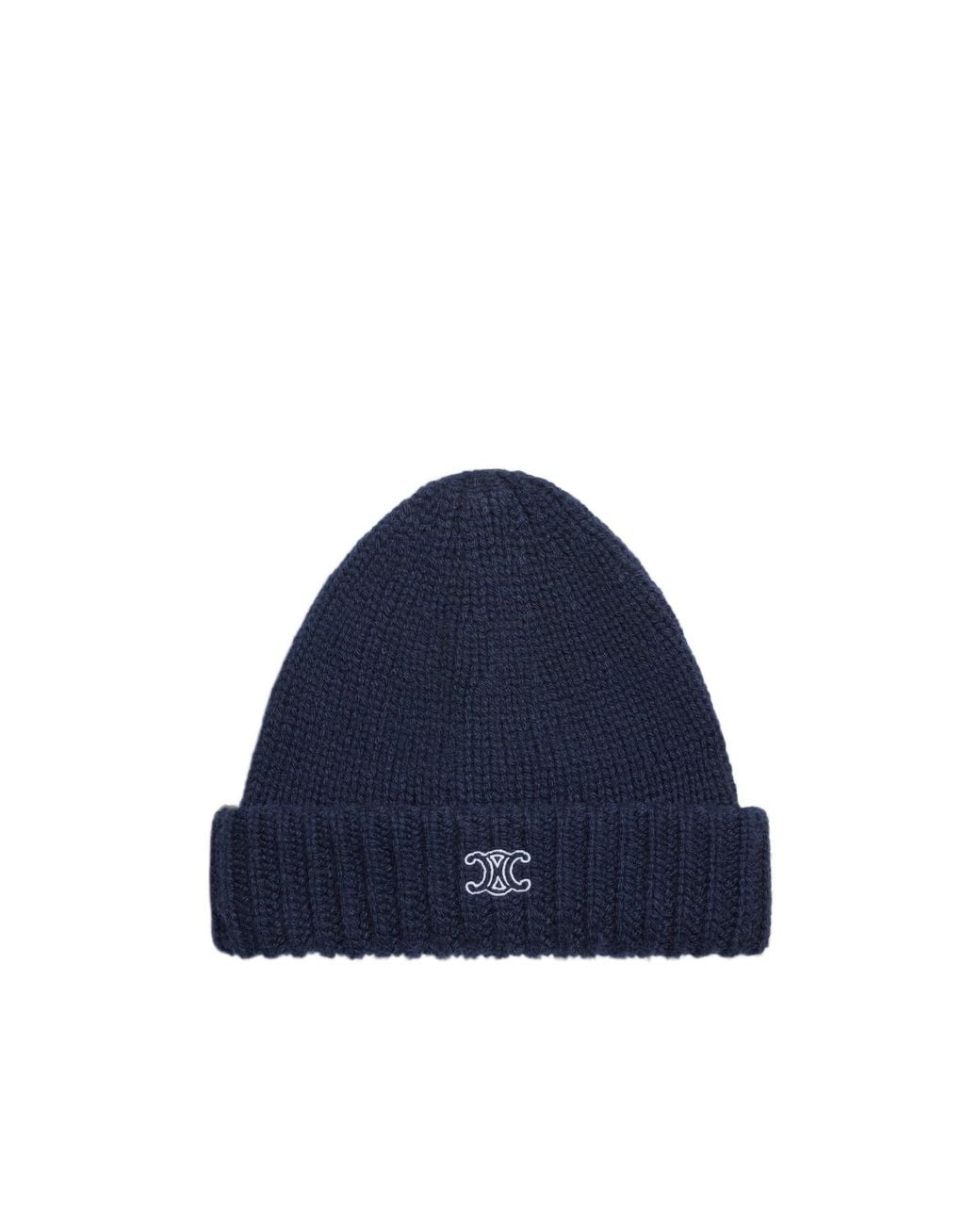 Céline Blue Knit Travel Beanie